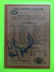 Earl Morrall handsignierte Football Karte Baltimore Colts Auto Signed 1983 Topps - Bild 1 von 1