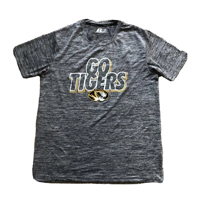 Russell Go Tigers Workout Gym Hiking Run Gray Tee Shirt Mens Size Large 42-44 - Image 1 of 4