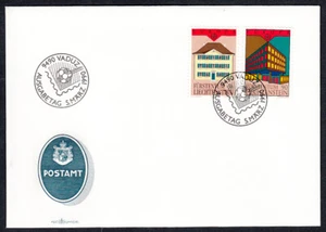 Liechtenstein Over First Day FDC Yvert 925/6 Architecture 1990 - Picture 1 of 1