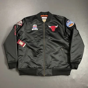 100% Authentic Chicago Bulls Mitchell Ness 1991 NBA Finals Satin Bomber Jacket S - Picture 1 of 7