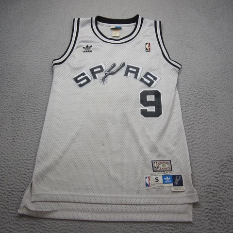 Vintage Tony Parker San Antonio Spurs Jersey Men Small NBA Hardwoods Adidas +2 Cover