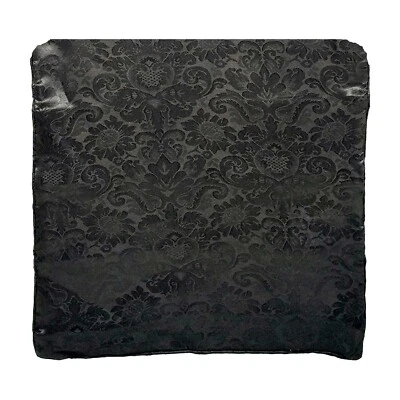 Gothic BLACK 17" SQUARE PILLOW COVER w/Zipper Damask Brocade Jacquard Decoration - Image 1 of 4