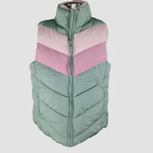 Girls Chevron Puffer Vest With Zipper Closure & High Collar Size XL 14 By Place - Picture 1 of 9