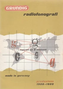GRUNDIG GERMAN RADIOPHONOGRAPHS 1958-59 BROCHURE IN ITALIAN - Picture 1 of 3