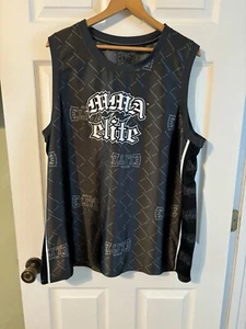 Canotta uomo MMA Elite seta nero/grigio 2 lati con logo all over taglia 2XL - Foto 1 di 6