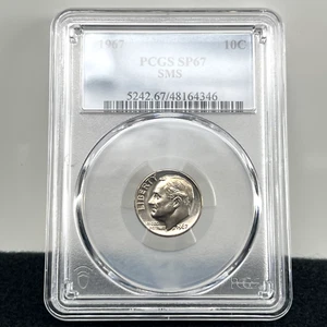 1967 10C Roosevelt Groschen PCGS SP67 SMS hochwertig kostenloser Versand kombinierter Versand - Bild 1 von 4