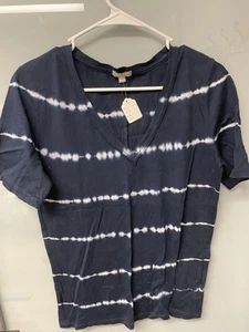 GAP Navy Blue Tie Dye Short Sleeve Vneck Tee - Size M - Bild 1 von 5