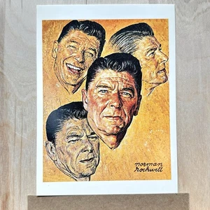 Norman Rockwell What About Ronald Reagan? (1968) Vintage Post Card 1996 - Picture 1 of 4