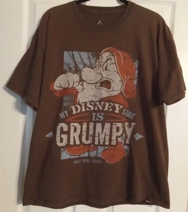 Grumpy Disney T-shirt. Brown. Short Sleeve. Adult XL. Hanes - Picture 1 of 5