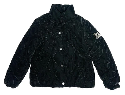 Chaqueta Juicy Couture Niñas Jóvenes Niños Negra Acolchada Relleno Puffer Cremallera Completa; M Foto 1 de 4