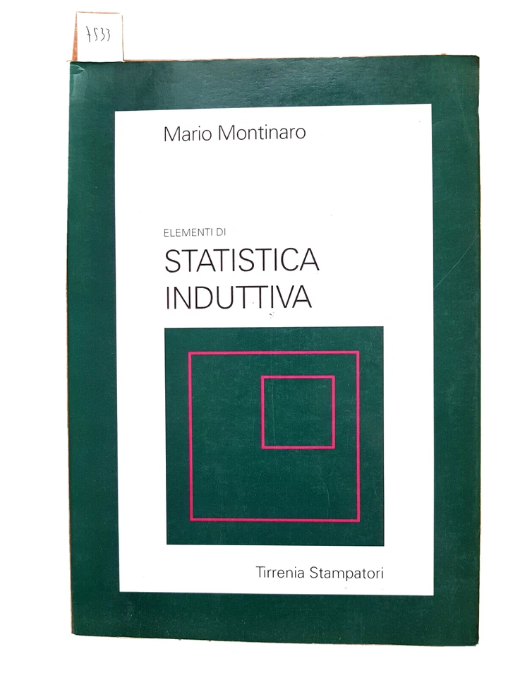 Elementos De Estadísticas Inductiva - Mario Montinaro 1998 Tirrenia Impresoras - Imagen 1 de 3