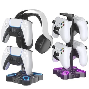KDD Gaming RGB Kopfhörerständer - Drehbarer Headsetständer mit 9 Lichtmodi - Bild 1 von 8