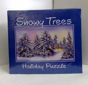 VERSCHNEITE BÄUME MIT WINTERHÜTTE SCHNEESZENE 1000 TEILE PUZZLE NEU VERSIEGELT - Bild 1 von 1