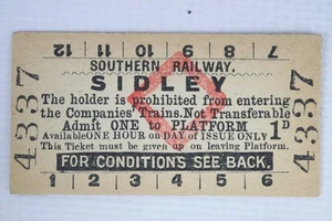 Billete BR British Railways Southern Platform Sidley Station - Imagen 1 de 2