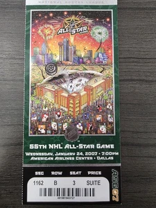 2007 NHL ALL-STAR GAME TICKET ALEXANDER OVECHKIN ERSTES ALL-STAR GAME IN DALLAS  - Bild 1 von 5