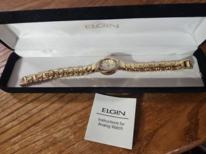 Elgin Diamond SR626SW Gold Quarz Damenuhr Japanisches Uhrwerk Neu mit Box " - Bild 1 von 12