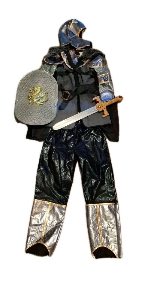 Disfraz de Caballero Teetot Negro y Plateado con Espada y Escudo Juvenil Talla 9-10? Foto 1 de 1