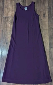 Caribe USA Women's Eggplant Purple Sleeveless Rayon Maxi Dress Size Med NWOT - Picture 1 of 13