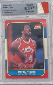 1986-87 Fleer Mel Turpin 2 Color Jersey Fusion  Beckett A - Picture 1 of 1