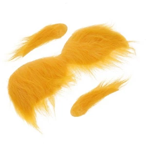 Accesorio de disfraz de fiesta falso de viaje cejas simuladas amarillas para hombre - Imagen 1 de 12