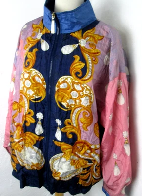 Cortavientos barroco vintage Adolfo para mujer XL cremallera completa Foto 1 de 4