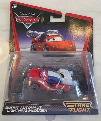 Disney Pixar CARS Die Cast Car Burnt Autonaut Lightning McQueen Take Flight Foto 1 de 3