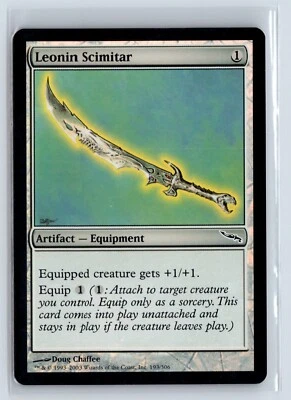 FOIL Leonin Scimitar Mirrodin Common – MTG Magic the Gathering Card - Image 1 of 2
