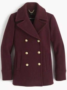 $298 New J.Crew 2 Nello Gori Stadium Cloth Majesty Peacoat Jacket Red Madewell - Picture 1 of 9