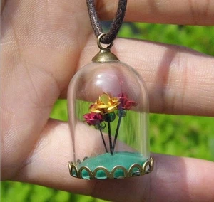Mini botella de deseos cabujón cúpula de vidrio 2 piezas hágalo usted mismo colgantes artesanías accesorios - Imagen 1 de 11