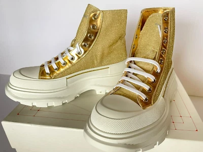 Bota Deportiva Alexander McQueen Tread Slick Metálica Con Cordones Eur 41/US 11 Foto 1 de 4