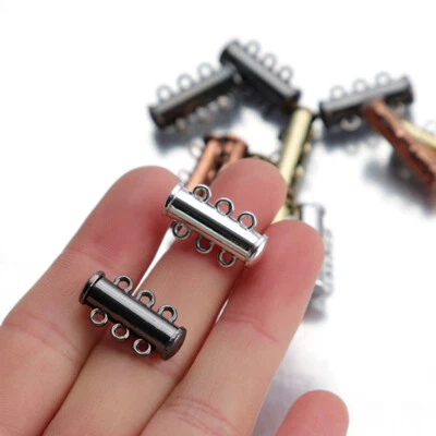 10 Sets Copper Strong Strand Slide Magnetic Clasp 1.5mm Hole Jewellery Findings - Image 1 of 3