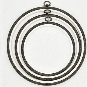 StitchPro Wood-Style Embroidery Hoop Set - 5 Piece Display Frame, Plastic Cross - Picture 1 of 7
