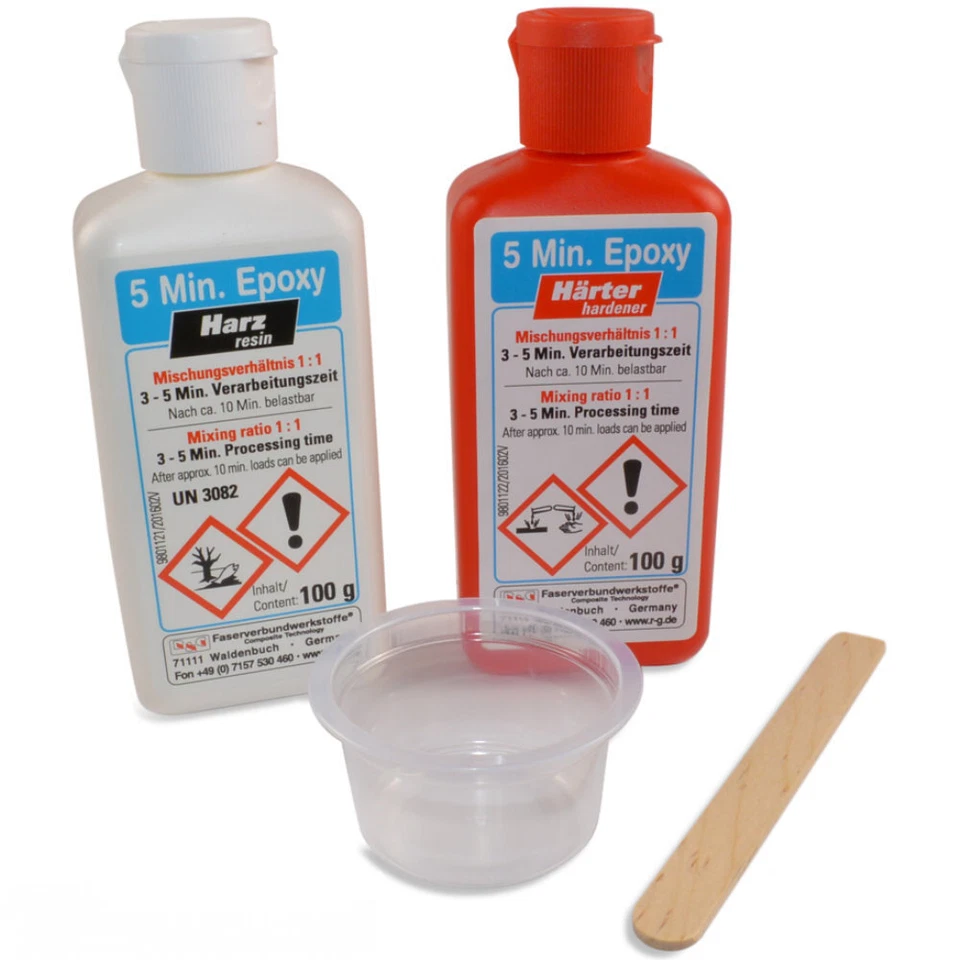R&G Epoxy 5-Minuten Epoxy 200g  100g Epoxidharz 100g Epoxidhärter Epoxykleber - Bild 1 von 1