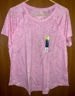 Tek Gear Short Sleeve Tee Shirt Top Sz XL - Pink Burnout - New - Image 1 of 2