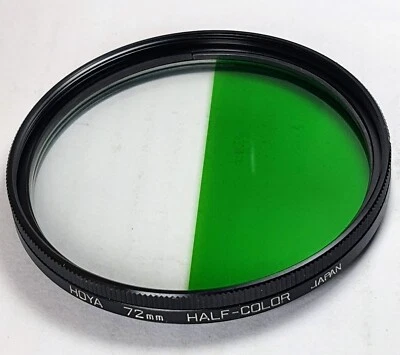 Hoya 72mm HALF-COLOR Green Glass Lens Filter 72 mm E-72 Japan Half Color E72 NOS - Image 1 of 4