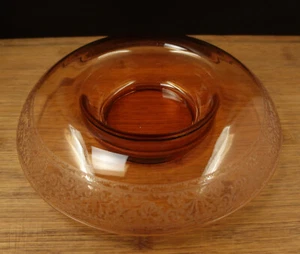 Fostoria Royal Bernstein Weinrebe geätztes Glas Konsole Schale - Bild 1 von 6