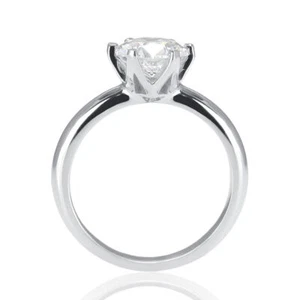 Anillo de compromiso de diamantes de corte redondo de joyería de 1,00 quilates de oro blanco de 14 quilates F/VS1 - Imagen 1 de 5