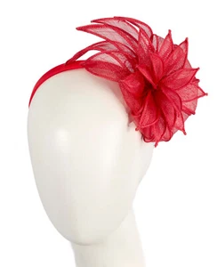 Red sinamay racing flower fascinator by Max Alexander 100% AU Seller - Picture 1 of 5