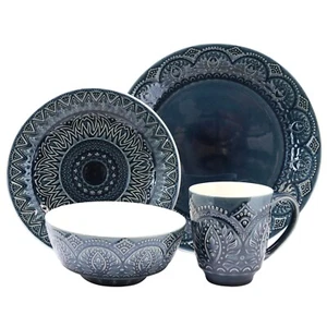 Elama Petra 16 Piece Stoneware Dinnerware Set - Picture 1 of 5