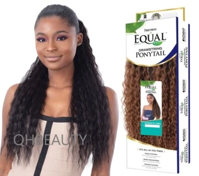 FREETRESS EQUAL DRAWSTRING SYNTHETIC LONG CURLY HAIR PONYTAIL - ESSENCE GIRL - Image 1 of 4