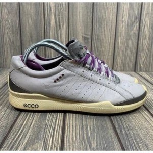 Ecco Womens Biom Spikeless Golf Shoes Yak Leather Gray Purple 40 EU 9 US - Picture 1 of 11
