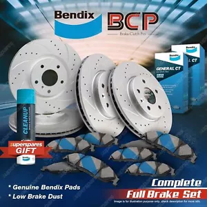 F+R Slotted Brake Rotors Bendix Pads for Ford Territory SX SY SZ 2.7L 4.0L - Picture 1 of 4
