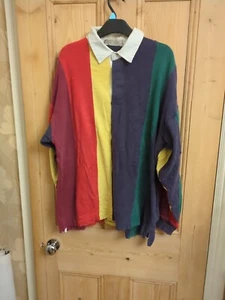 Vintage John Ashford Long Sleeve Polo- 100% Cotton- Size L- P2P 24 - Picture 1 of 8