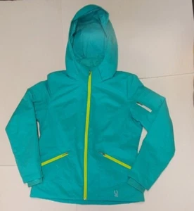 Spyder Project Insulated Ski Jacket Womens Size 14 Hooded Teal Aqua Blue Green - Picture 1 of 23