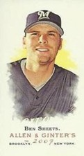 2007 Topps Allen and Ginter Mini #155 Ben Sheets Milwaukee Brewers