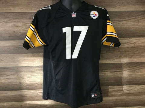 Pittsburgh Steelers Jersey 17 Mike Wallace Youth XL 18-20, Black NFL On Field L1 Cover