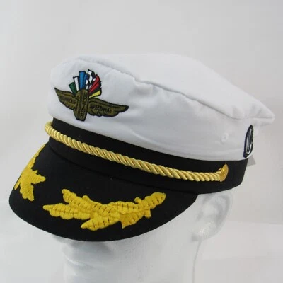 IMS Captains Hat  Indianapolis Motor Speedway Wings, Wheel & Flags Logo Cap - Image 1 of 4
