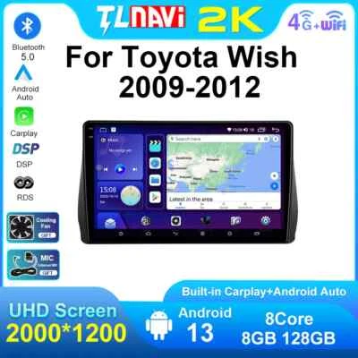 10" Car Radio Stereo for Toyota Wish 2009-2012 CarPlay Android GPS DSP 2 Din - Image 1 of 4