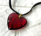 Baccarat Crystal Pendant Heart Clear Red Necklace Choker