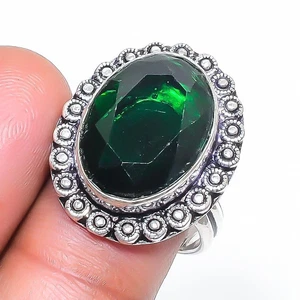 Chrome Diopside Gemstone Handmade Ethnic Birthday Gift Jewelry Ring 8.75" PG 531 - Picture 1 of 5